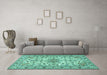 Machine Washable Persian Turquoise Traditional Area Rugs in a Living Room,, wshtr1046turq