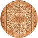 Square Persian Orange Traditional Rug, tr1046org