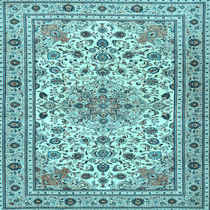 Square Machine Washable Persian Light Blue Traditional Rug, wshtr1046lblu
