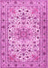 Machine Washable Persian Pink Traditional Rug, wshtr1046pnk