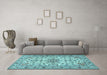 Machine Washable Persian Light Blue Traditional Rug in a Living Room, wshtr1046lblu