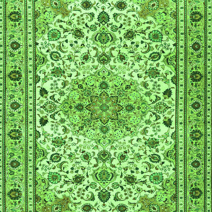 Serging Thickness of Machine Washable Persian Green Traditional Area Rugs, wshtr1046grn