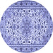 Round Persian Blue Traditional Rug, tr1046blu