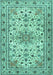 Machine Washable Persian Turquoise Traditional Area Rugs, wshtr1046turq