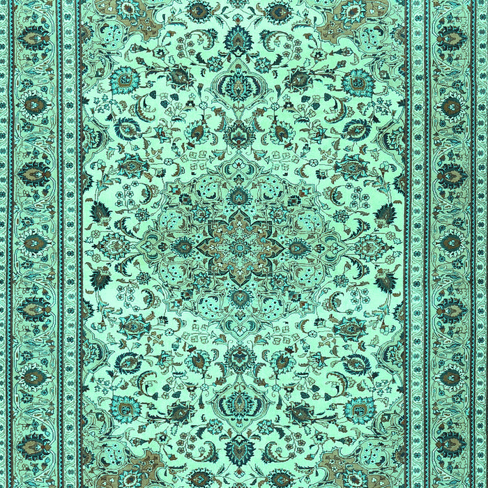 Machine Washable Persian Turquoise Traditional Area Rugs, wshtr1046turq
