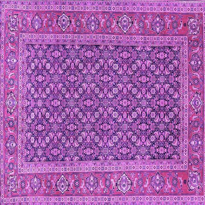 Square Machine Washable Persian Purple Traditional Area Rugs, wshtr1047pur