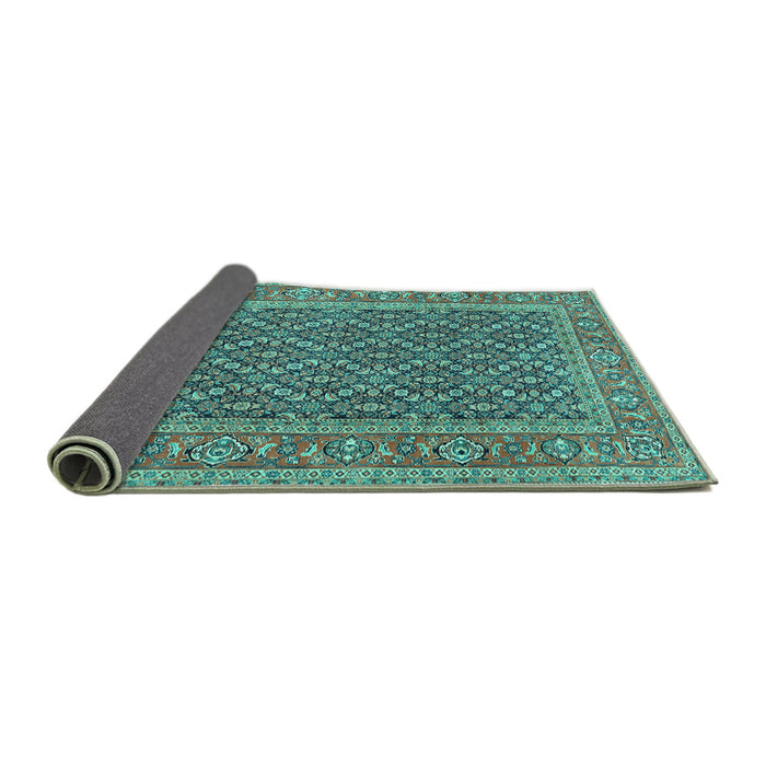 Sideview of Persian Turquoise Traditional Rug, tr1047turq