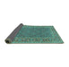 Sideview of Persian Turquoise Traditional Rug, tr1047turq