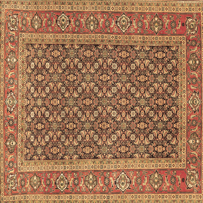 Square Machine Washable Persian Brown Traditional Rug, wshtr1047brn