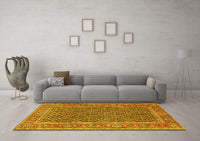 Machine Washable Persian Yellow Traditional Rug, wshtr1047yw