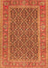 Serging Thickness of Machine Washable Persian Orange Traditional Area Rugs, wshtr1047org