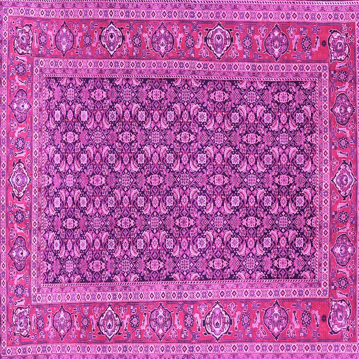 Square Machine Washable Persian Pink Traditional Rug, wshtr1047pnk