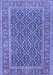 Machine Washable Persian Blue Traditional Rug, wshtr1047blu