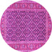 Round Persian Pink Traditional Rug, tr1047pnk