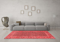 Machine Washable Persian Red Traditional Rug, wshtr1047red