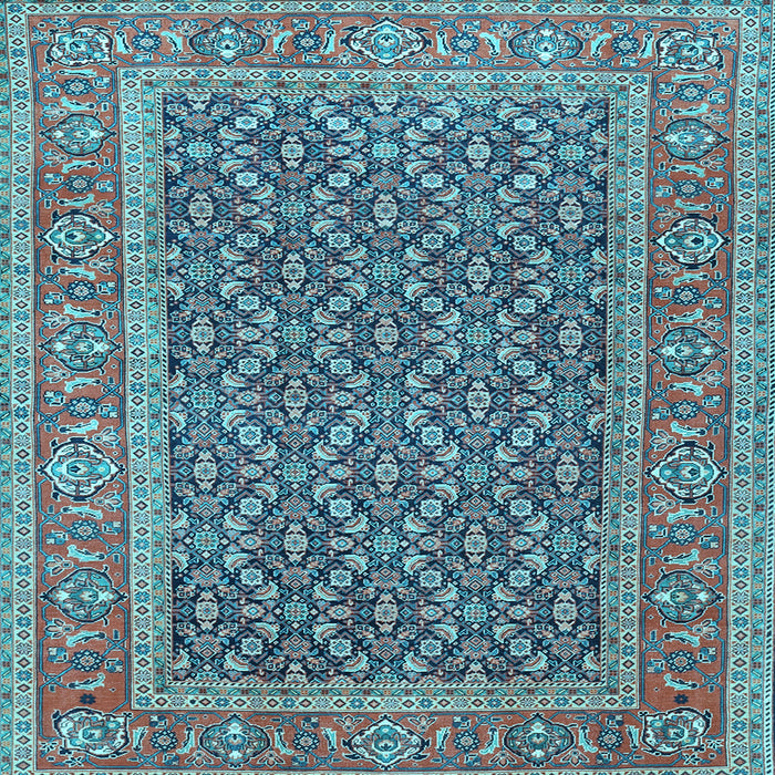 Square Machine Washable Persian Light Blue Traditional Rug, wshtr1047lblu