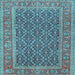 Square Machine Washable Persian Light Blue Traditional Rug, wshtr1047lblu