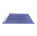 Sideview of Machine Washable Persian Blue Traditional Rug, wshtr1047blu