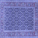 Square Persian Blue Traditional Rug, tr1047blu