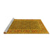 Sideview of Machine Washable Persian Yellow Traditional Rug, wshtr1047yw