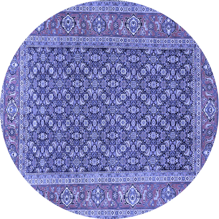 Round Persian Blue Traditional Rug, tr1047blu