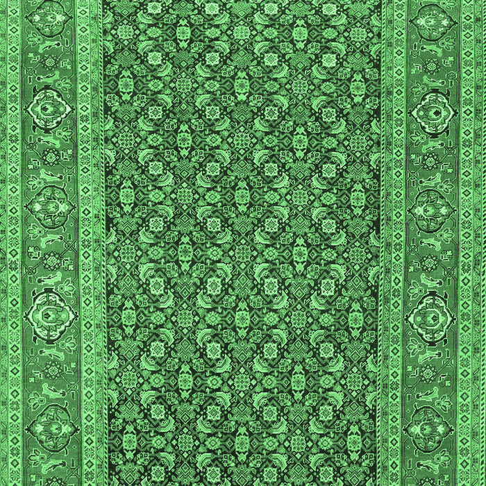 Machine Washable Persian Emerald Green Traditional Area Rugs, wshtr1047emgrn