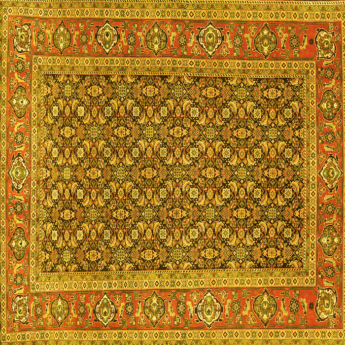 Square Persian Yellow Traditional Rug, tr1047yw