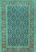 Machine Washable Persian Turquoise Traditional Area Rugs, wshtr1047turq