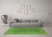 Machine Washable Persian Green Traditional Area Rugs in a Living Room,, wshtr1047grn