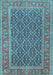 Machine Washable Persian Light Blue Traditional Rug, wshtr1047lblu