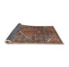 Sideview of Traditional Light Copper Gold Persian Rug, tr1048