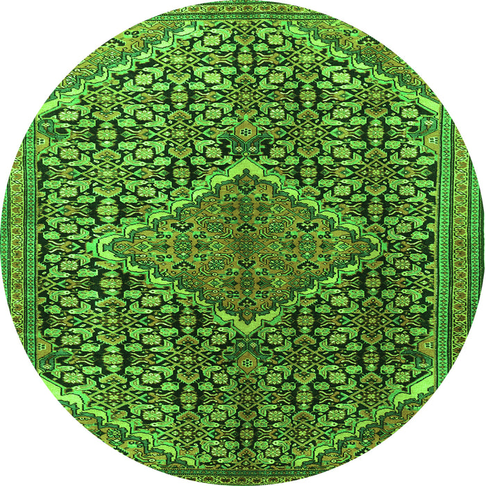 Square Persian Green Traditional Rug, tr1048grn