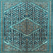 Square Persian Light Blue Traditional Rug, tr1048lblu