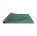 Sideview of Persian Turquoise Traditional Rug, tr1048turq