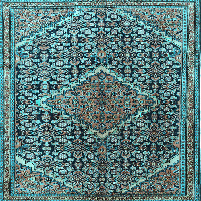 Square Machine Washable Persian Light Blue Traditional Rug, wshtr1048lblu
