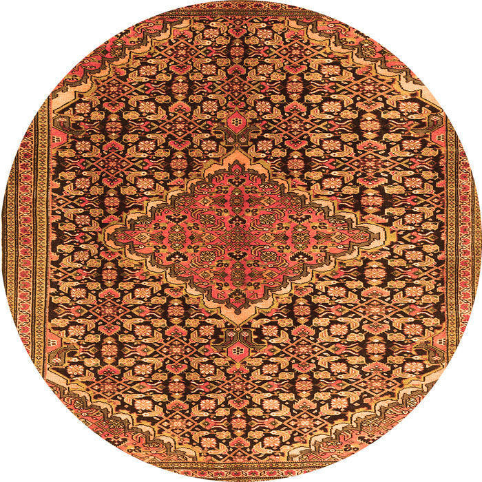 Machine Washable Persian Orange Traditional Area Rugs, wshtr1048org