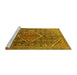 Sideview of Machine Washable Persian Yellow Traditional Rug, wshtr1048yw