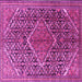 Square Machine Washable Persian Pink Traditional Rug, wshtr1048pnk