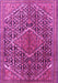 Machine Washable Persian Pink Traditional Rug, wshtr1048pnk