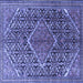 Square Persian Blue Traditional Rug, tr1048blu