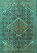 Machine Washable Persian Turquoise Traditional Area Rugs, wshtr1048turq