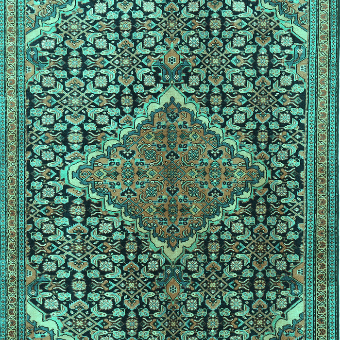 Machine Washable Persian Turquoise Traditional Area Rugs, wshtr1048turq