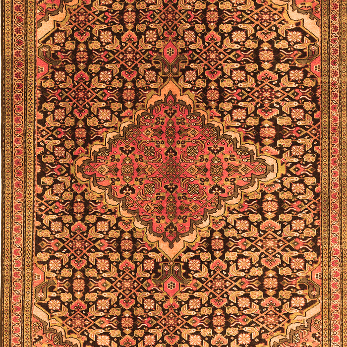 Serging Thickness of Machine Washable Persian Orange Traditional Area Rugs, wshtr1048org