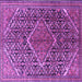 Square Machine Washable Persian Purple Traditional Area Rugs, wshtr1048pur