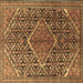 Square Persian Brown Traditional Rug, tr1048brn