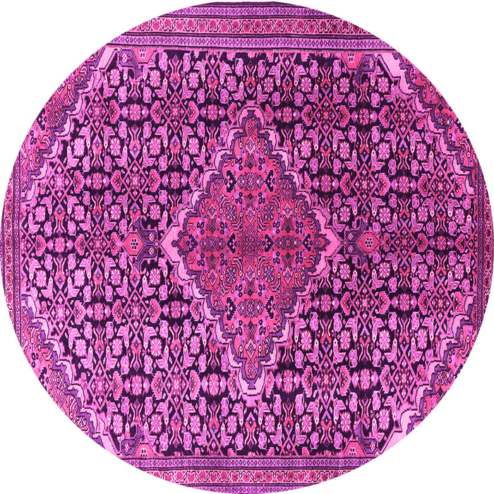 Round Persian Pink Traditional Rug, tr1048pnk