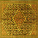 Square Persian Yellow Traditional Rug, tr1048yw