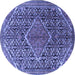 Round Persian Blue Traditional Rug, tr1048blu