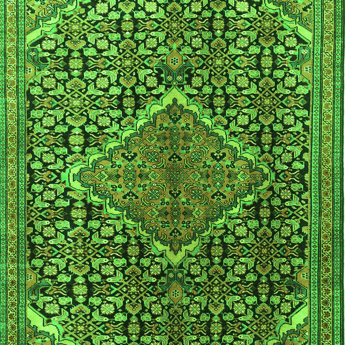 Serging Thickness of Machine Washable Persian Green Traditional Area Rugs, wshtr1048grn