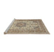 Sideview of Machine Washable Traditional Brown Rug, wshtr1049